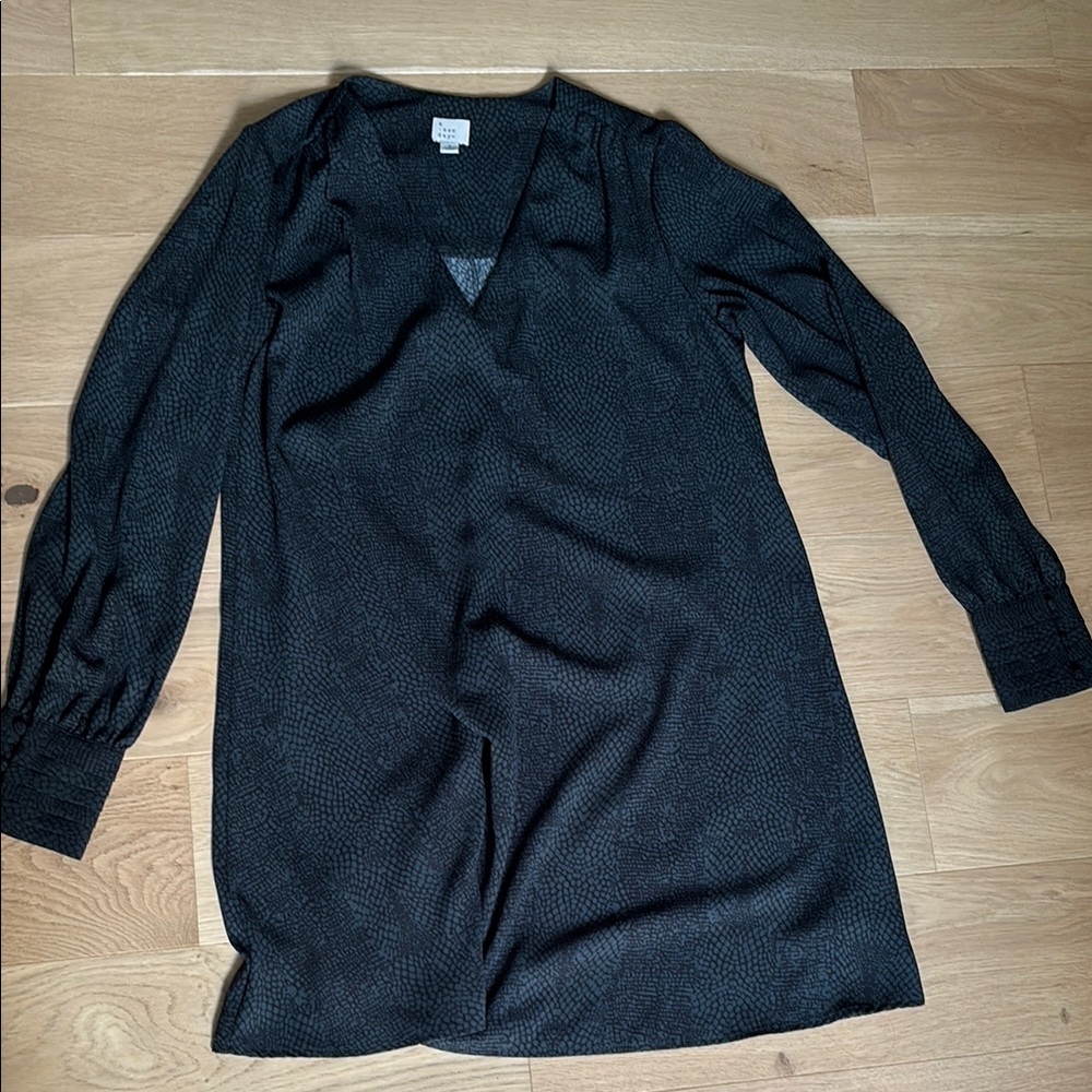 A new day Black V-Neck Long Sleeve  Dress